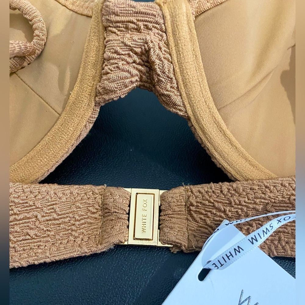 White Fox New Island in the Sun Underwire Bikini Top Mocha Tan Size XL - Picture 5 of 7